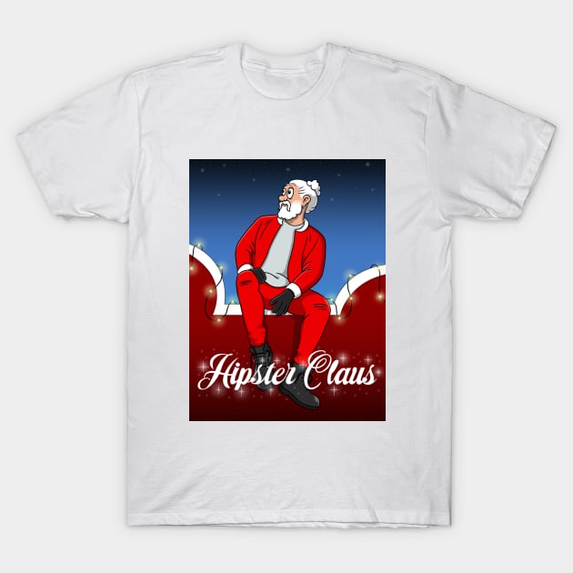 Hipster Claus T-Shirt by GarryDeanArt